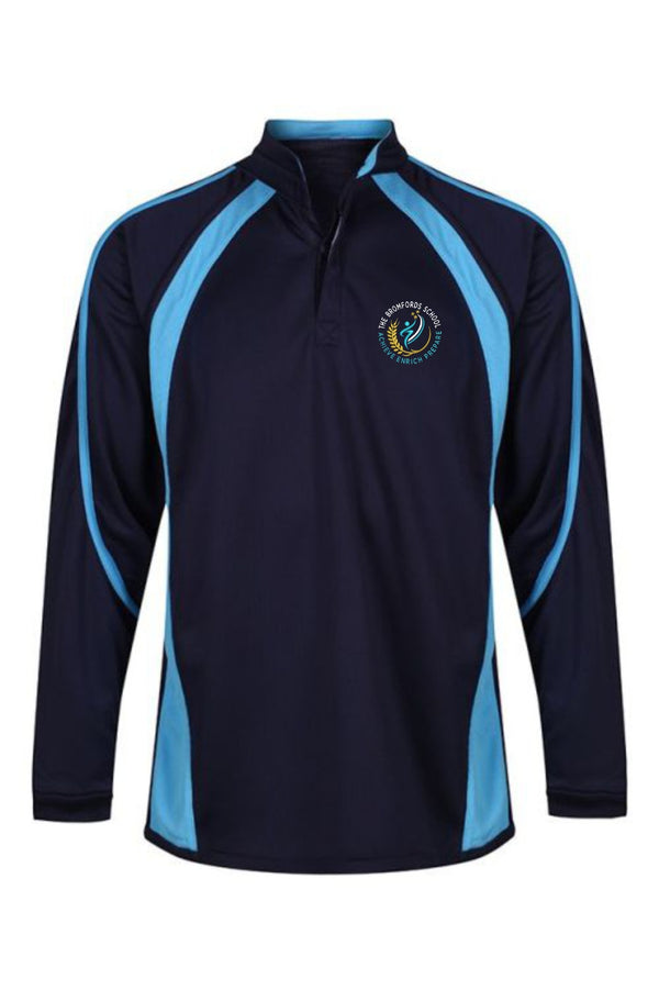 The Bromfords School | Official (new) Navy / Cyclone Blue Sports Rugby Top with School Logo - Schoolwear Centres | School Uniforms near me