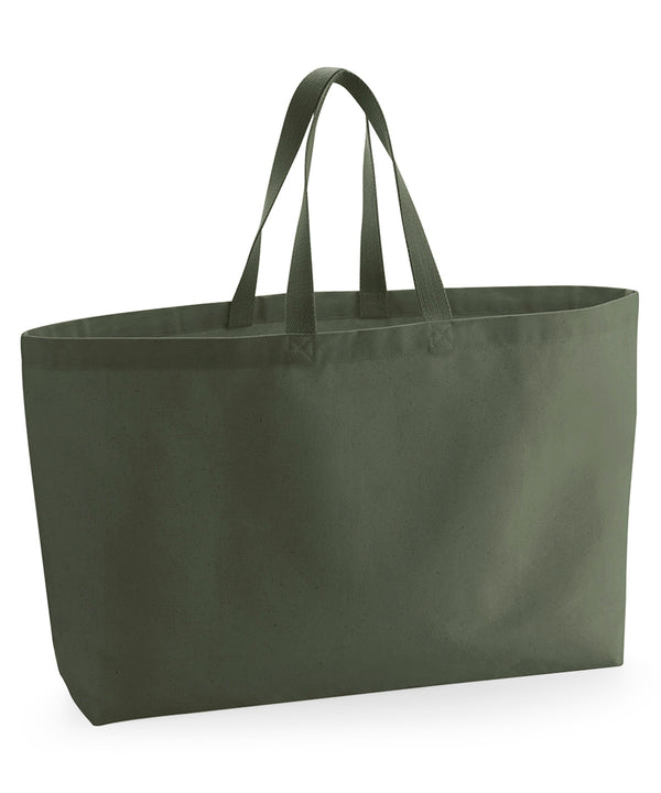 Vert olive Sac fourre-tout en toile surdimensionné Schoolwear