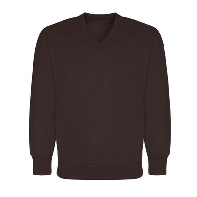 West Leigh Infants School | Brown V-Neck Sweatshirts with School Logo - Schoolwear Centres | School Uniforms near me