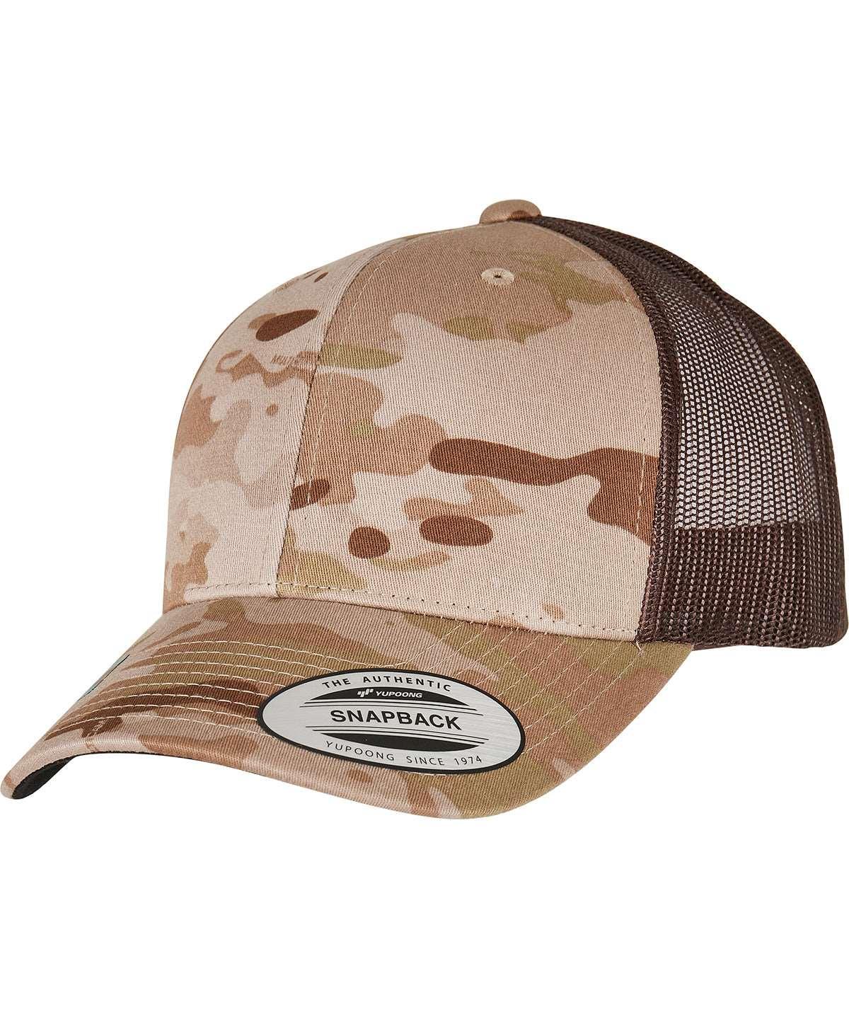 Arid/Brown - Retro trucker Multicam® (6606MC) Caps Flexfit by Yupoong Camo, Headwear, New Colours for 2023 Schoolwear Centres