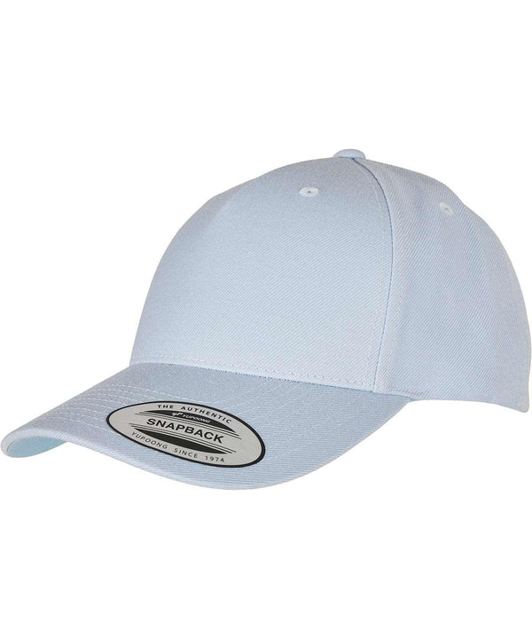 Ballad Blue - YP classics 5-panel premium curved visor snapback cap (5789M) Caps Flexfit by Yupoong Headwear, New Colours For 2022, New For 2021, New Styles For 2021 Schoolwear Centres