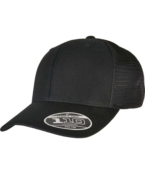 Black - 110 Structured canvas trucker (110ST) Caps Flexfit by Yupoong Headwear, New Styles for 2023 Schoolwear Centres
