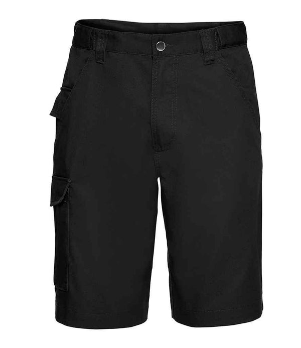 Russell Workwear Poly/Cotton Shorts | Black Shorts Russell style-002m Schoolwear Centres
