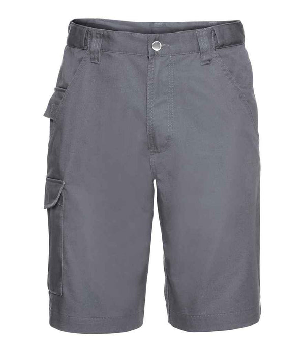 Russell Workwear Poly/Cotton Shorts | Convoy Grey Shorts Russell style-002m Schoolwear Centres