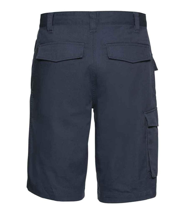 Russell Workwear Poly/Cotton Shorts | French Navy Shorts Russell style-002m Schoolwear Centres