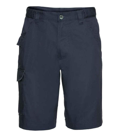 Russell Workwear Poly/Cotton Shorts | French Navy Shorts Russell style-002m Schoolwear Centres