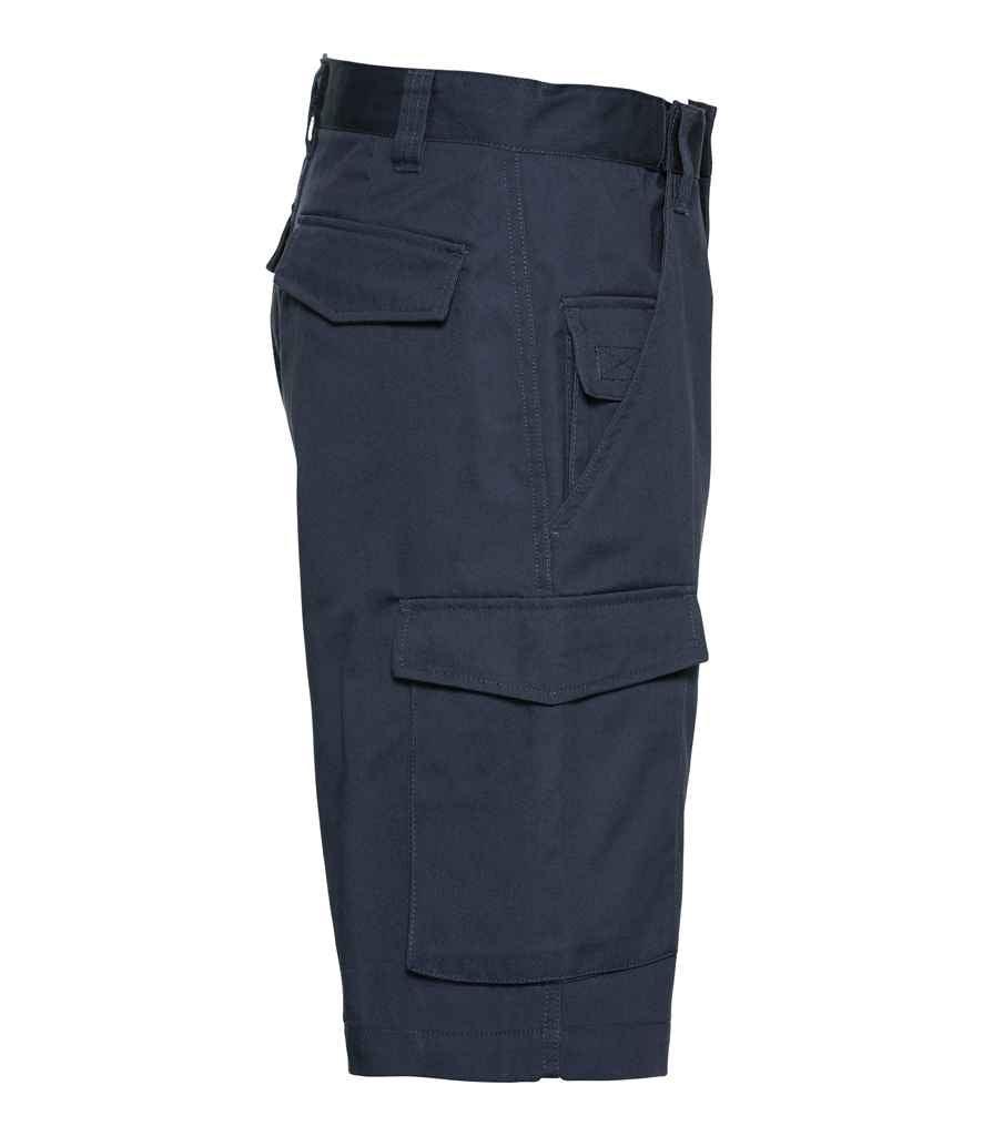 Russell Workwear Poly/Cotton Shorts | French Navy Shorts Russell style-002m Schoolwear Centres