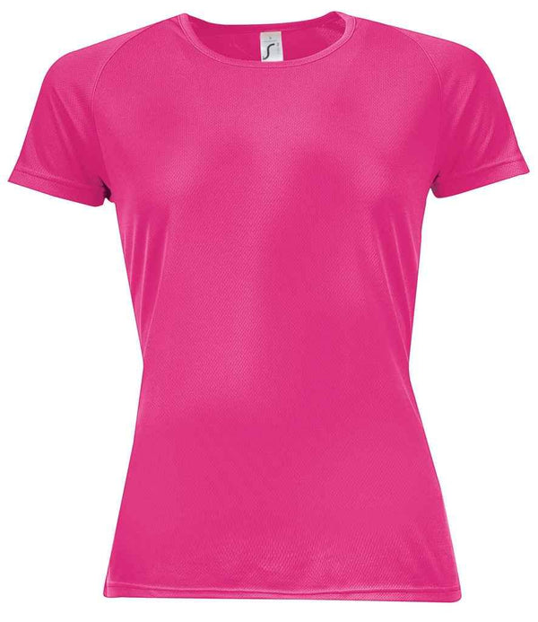 SOL'S Ladies Sporty Performance T-Shirt | Neon Pink T-Shirt SOL'S style-01159 Schoolwear Centres