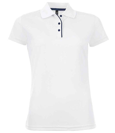 SOL'S Ladies Performer Piqué Polo Shirt | White Polo SOL'S style-01179 Schoolwear Centres