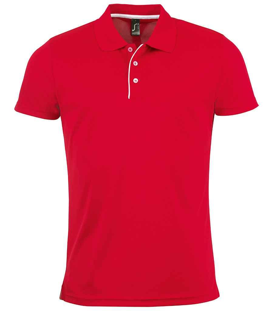 SOL'S Performer Piqué Polo Shirt | Red Polo SOL'S style-01180 Schoolwear Centres