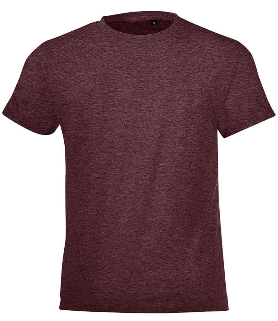 SOL'S Kids Regent Fit T-Shirt | Heather Oxblood T-Shirt SOL'S style-01183 Schoolwear Centres