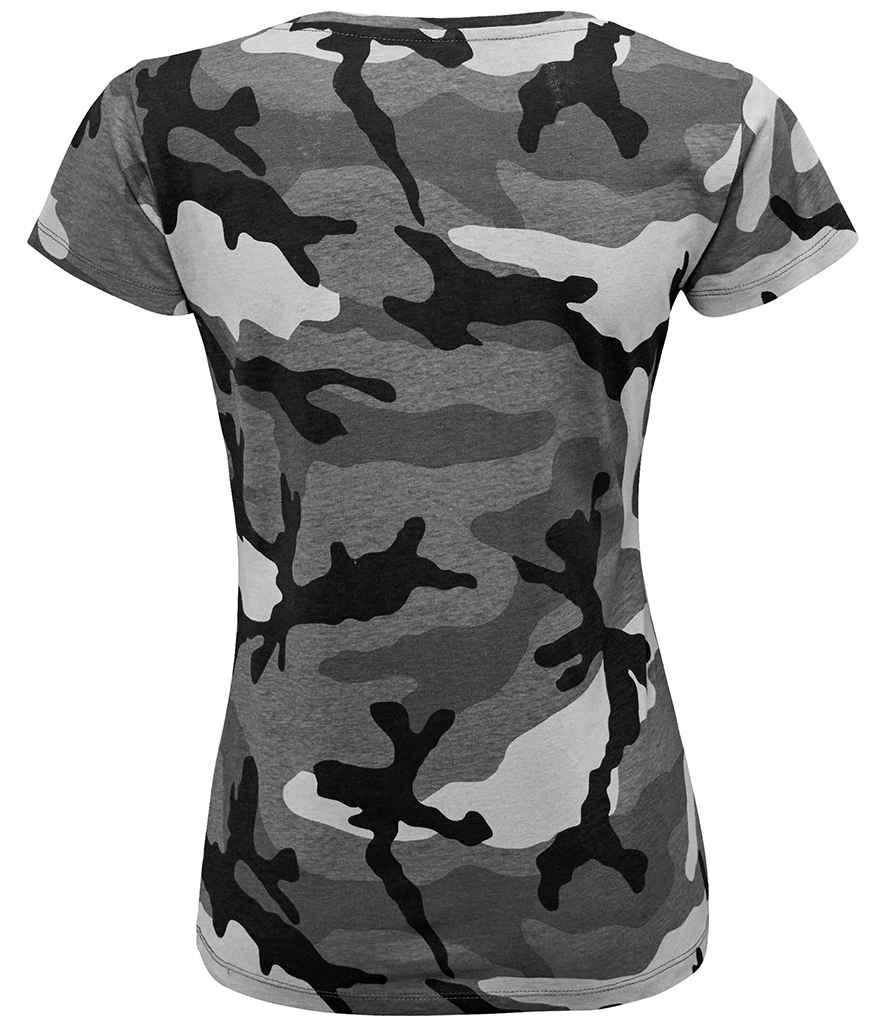 SOL'S Ladies Camo T-Shirt | Grey Camo T-Shirt SOL'S style-01187 Schoolwear Centres