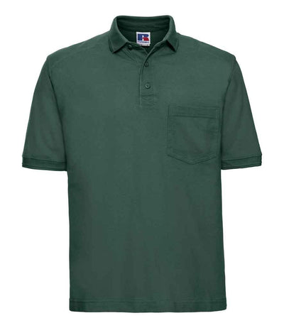 Russell Heavy Duty Piqué Polo Shirt | Bottle Green Polo Russell style-011m Schoolwear Centres