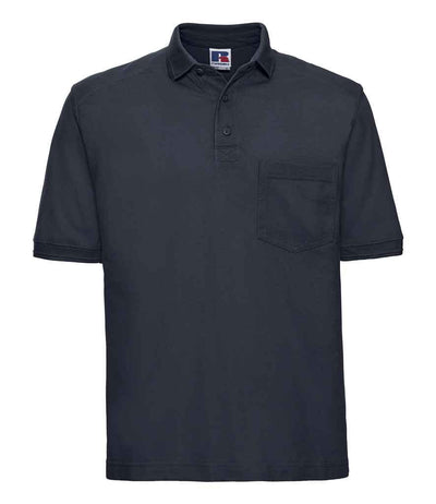 Russell Heavy Duty Piqué Polo Shirt | French Navy Polo Russell style-011m Schoolwear Centres