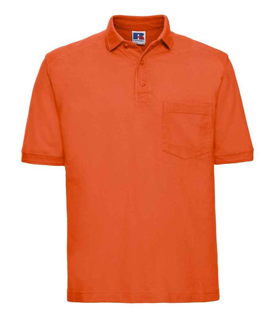 Russell Heavy Duty Piqué Polo Shirt | Orange Polo Russell style-011m Schoolwear Centres
