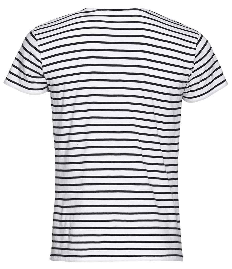 SOL'S Miles Striped T-Shirt | White/Navy T-Shirt SOL'S style-01398 Schoolwear Centres