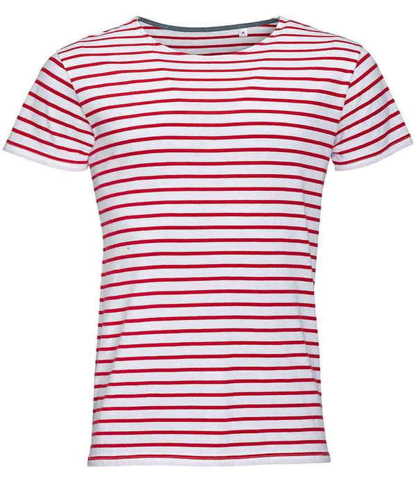 SOL'S Miles Striped T-Shirt | White/Red T-Shirt SOL'S style-01398 Schoolwear Centres