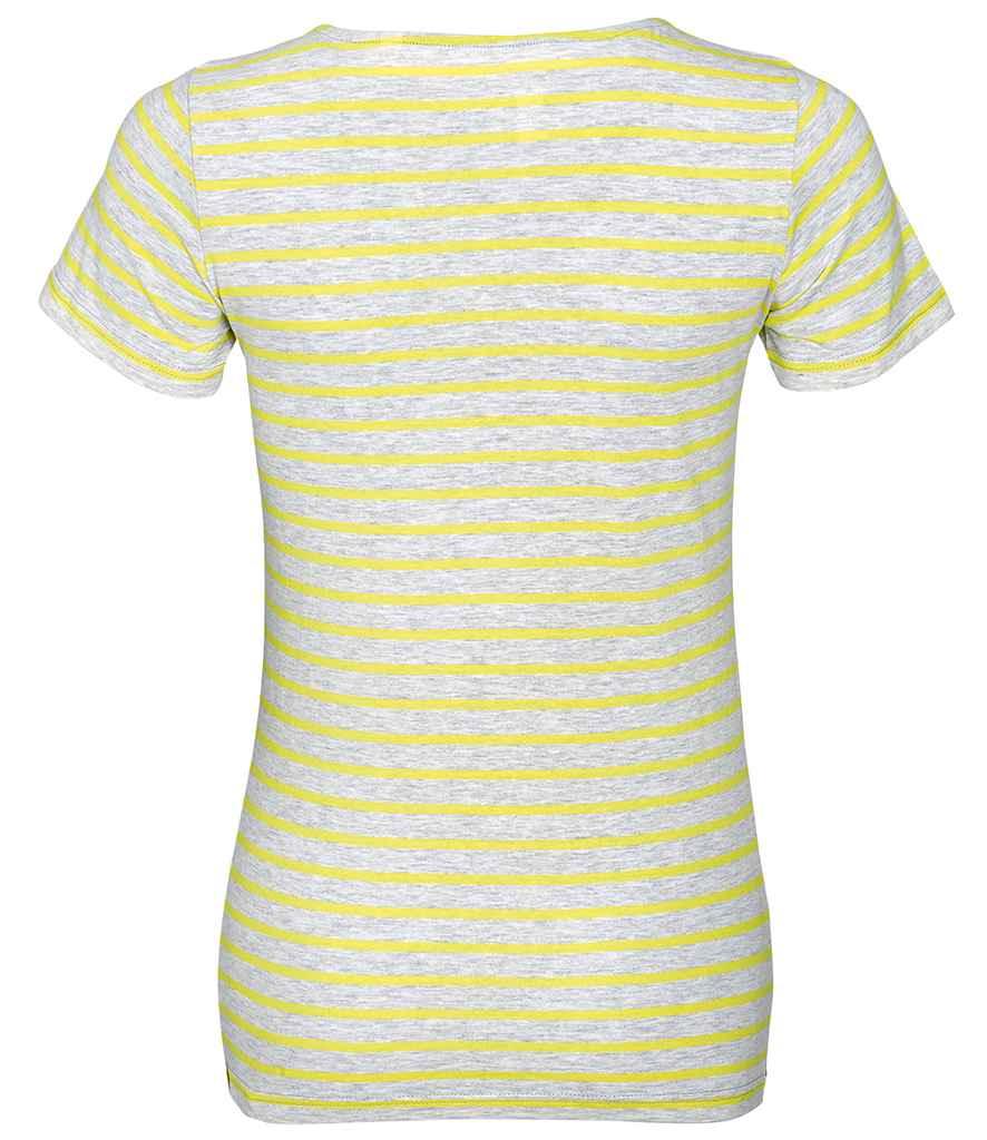 SOL'S Ladies Miles Striped T-Shirt | Ash/Lemon T-Shirt SOL'S style-01399 Schoolwear Centres