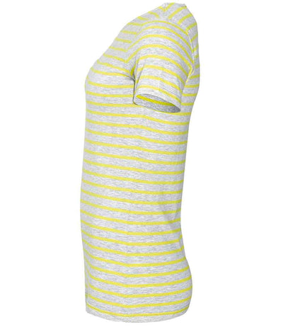 SOL'S Ladies Miles Striped T-Shirt | Ash/Lemon T-Shirt SOL'S style-01399 Schoolwear Centres