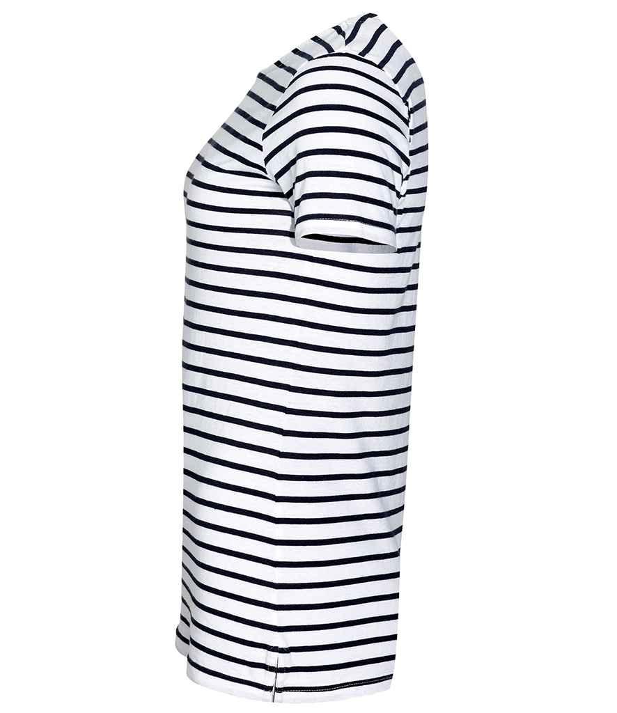 SOL'S Ladies Miles Striped T-Shirt | White/Navy T-Shirt SOL'S style-01399 Schoolwear Centres