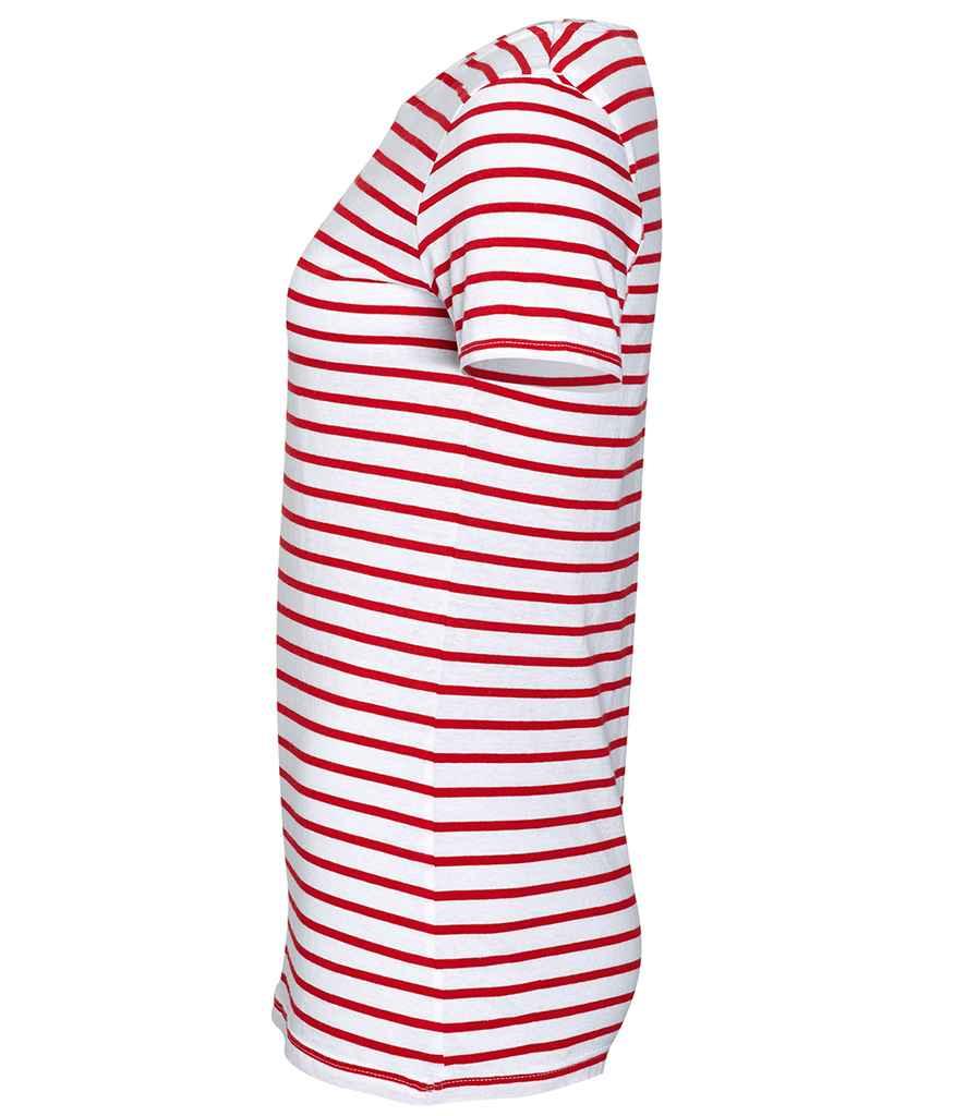 SOL'S Ladies Miles Striped T-Shirt | White/Red T-Shirt SOL'S style-01399 Schoolwear Centres