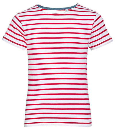 SOL'S Kids Miles Striped T-Shirt | White/Red T-Shirt SOL'S style-01400 Schoolwear Centres
