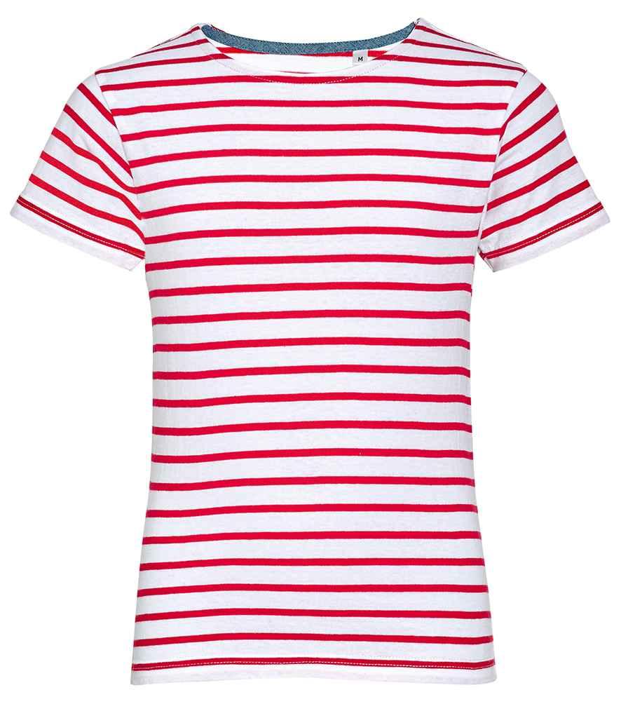SOL'S Kids Miles Striped T-Shirt | White/Red T-Shirt SOL'S style-01400 Schoolwear Centres