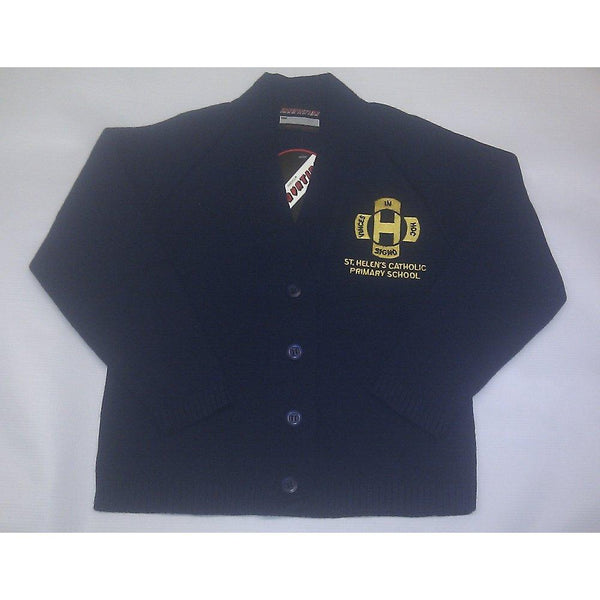 St Helen’s Catholic Primary School - Navy Knitted Cardigan with School Logo - Schoolwear Centres | School Uniform Centres