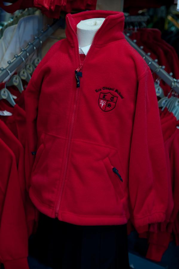 Lee Chapel Primary School - Red Fleece Jacket with School Logo - Schoolwear Centres | School Uniform Centres