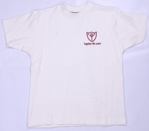 Earls Hall Primary School - White P E T-Shirt with School Logo - Schoolwear Centres | School Uniform Centres