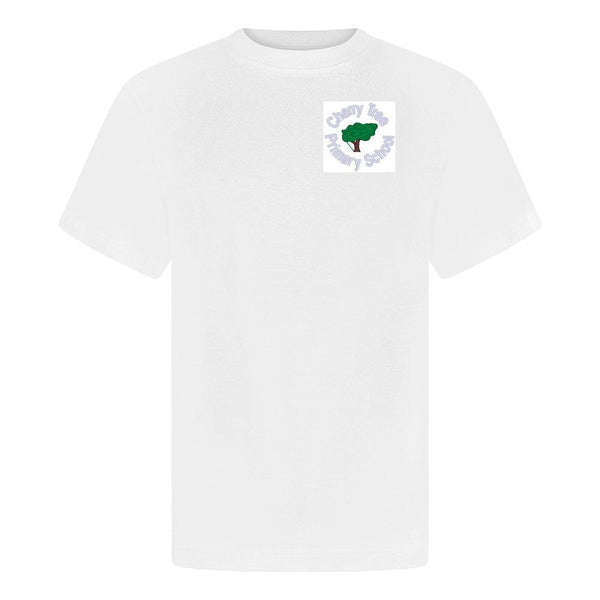 Cherry Tree Primary School - White P E T-Shirt with School Logo - Schoolwear Centres | School Uniform Centres