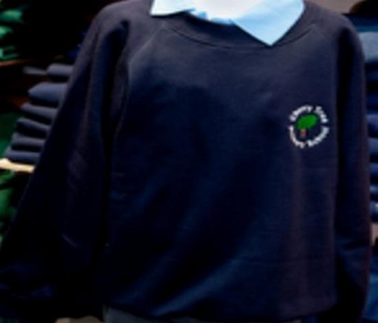 Cherry Tree Primary School - Navy (R-Neck) Sweatshirt with School Logo - Schoolwear Centres | School Uniform Centres