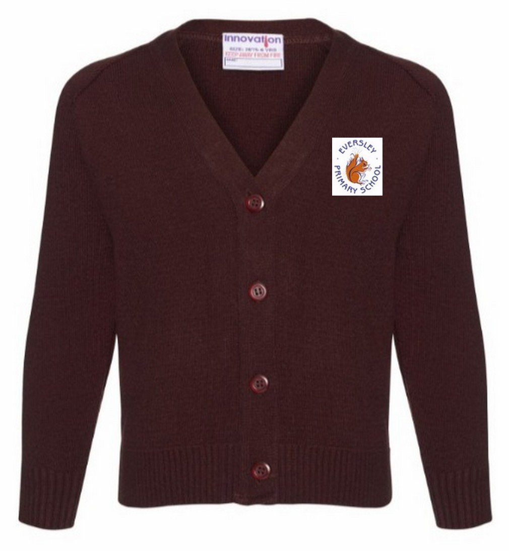 Eversley Primary School - Brown Knitted Cardigan with School Logo - Schoolwear Centres | School Uniform Centres