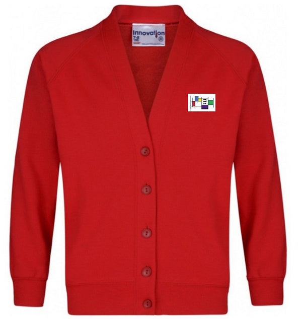 Felmore Primary School - Red Sweatshirt Cardigan with School Logo - Schoolwear Centres | School Uniform Centres