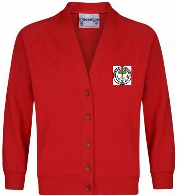 Northlands Junior School - Red Sweatshirt Cardigan with School Logo - Schoolwear Centres | School Uniform Centres