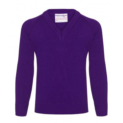 Boys Knitted V-Neck Jumpers in Black | Navy | Grey | Bottle | Maroon | Brown | Red | Royal | Purple - Schoolwear Centres | School Uniform Centres