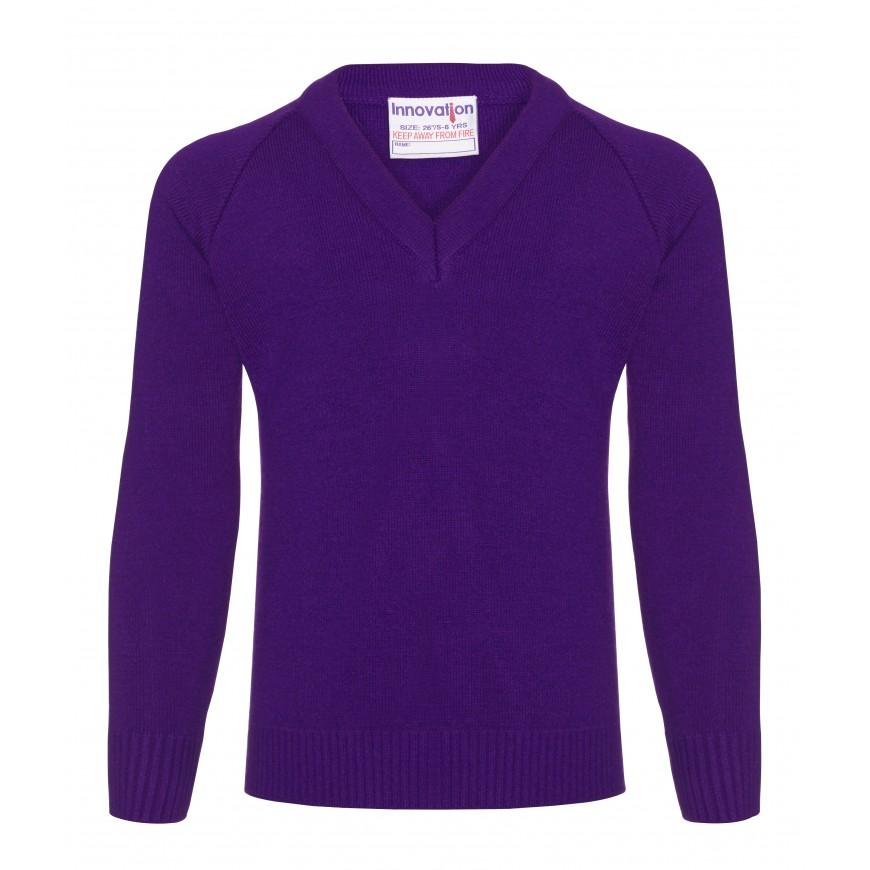 Boys Knitted V-Neck Jumpers in Black | Navy | Grey | Bottle | Maroon | Brown | Red | Royal | Purple - Schoolwear Centres | School Uniform Centres