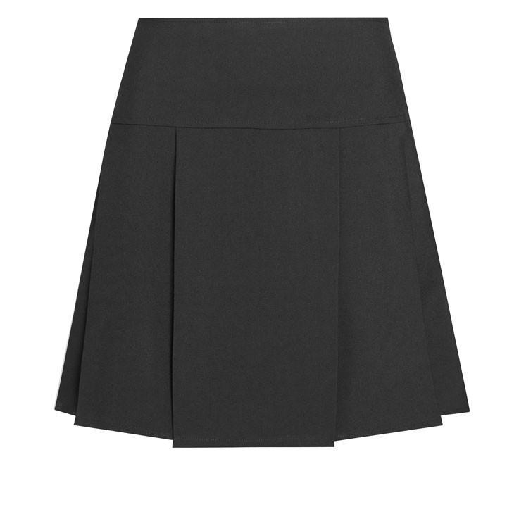 Mayflower High - Drop Waist Black Pleated Skirt with School Logo - Schoolwear Centres | School Uniform Centres