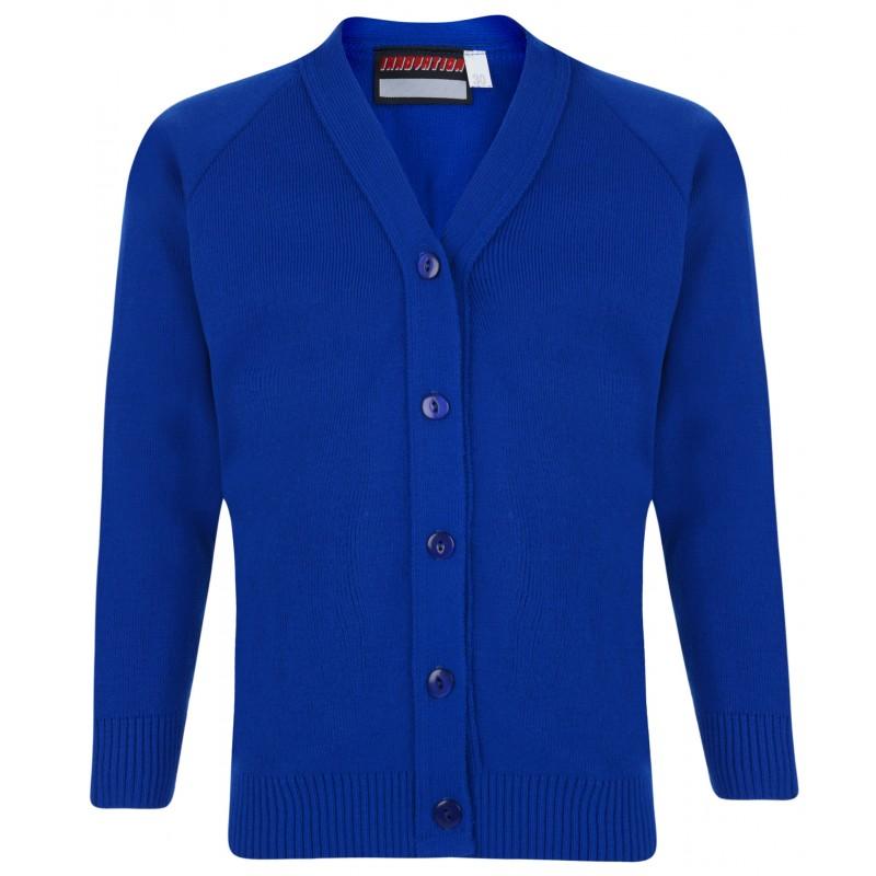 Leigh North Street Primary School - Royal Knitted Cardigans with School Logo - Schoolwear Centres | School Uniform Centres