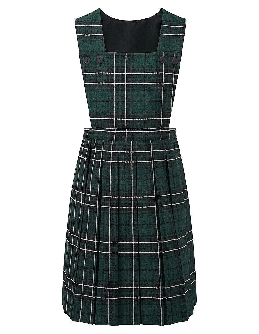 Prestwick Tartan Pinafore | Bottle  | Grey | Maroon | Red | Royal Blue - Schoolwear Centres | School Uniform Centres
