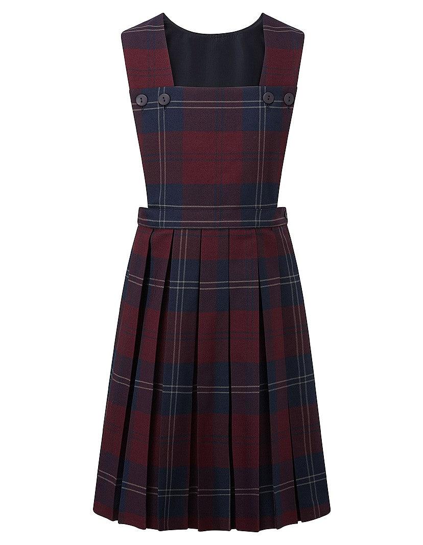 Prestwick Tartan Pinafore | Bottle  | Grey | Maroon | Red | Royal Blue - Schoolwear Centres | School Uniform Centres