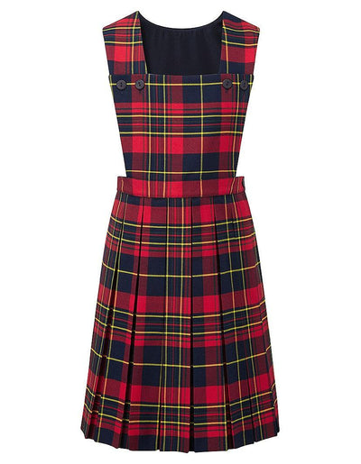 Prestwick Tartan Pinafore | Bottle  | Grey | Maroon | Red | Royal Blue - Schoolwear Centres | School Uniform Centres