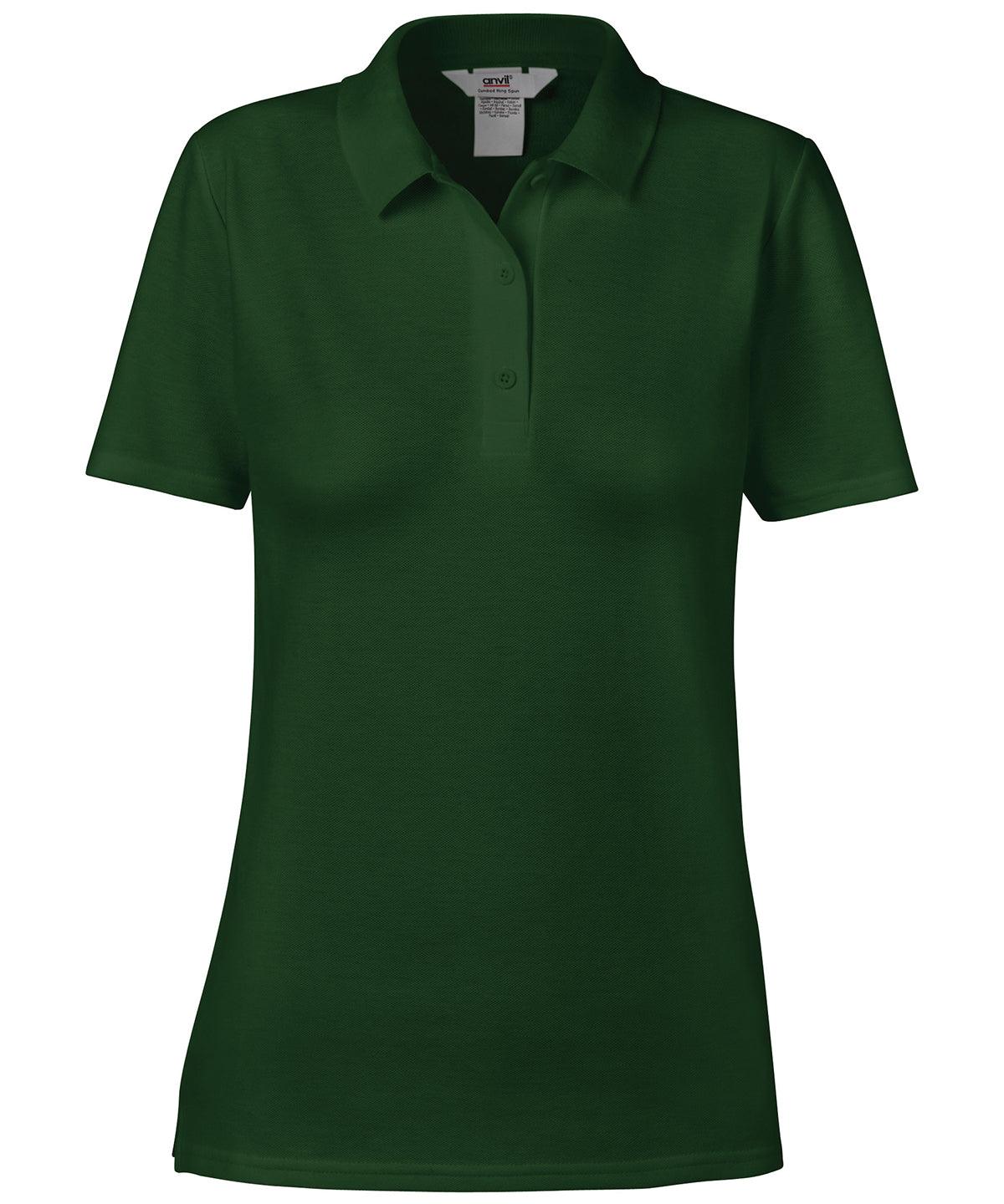 Forest Green - Anvil women's double piqué polo Polos Last Chance to Buy Polos & Casual, Women's Fashion Schoolwear Centres