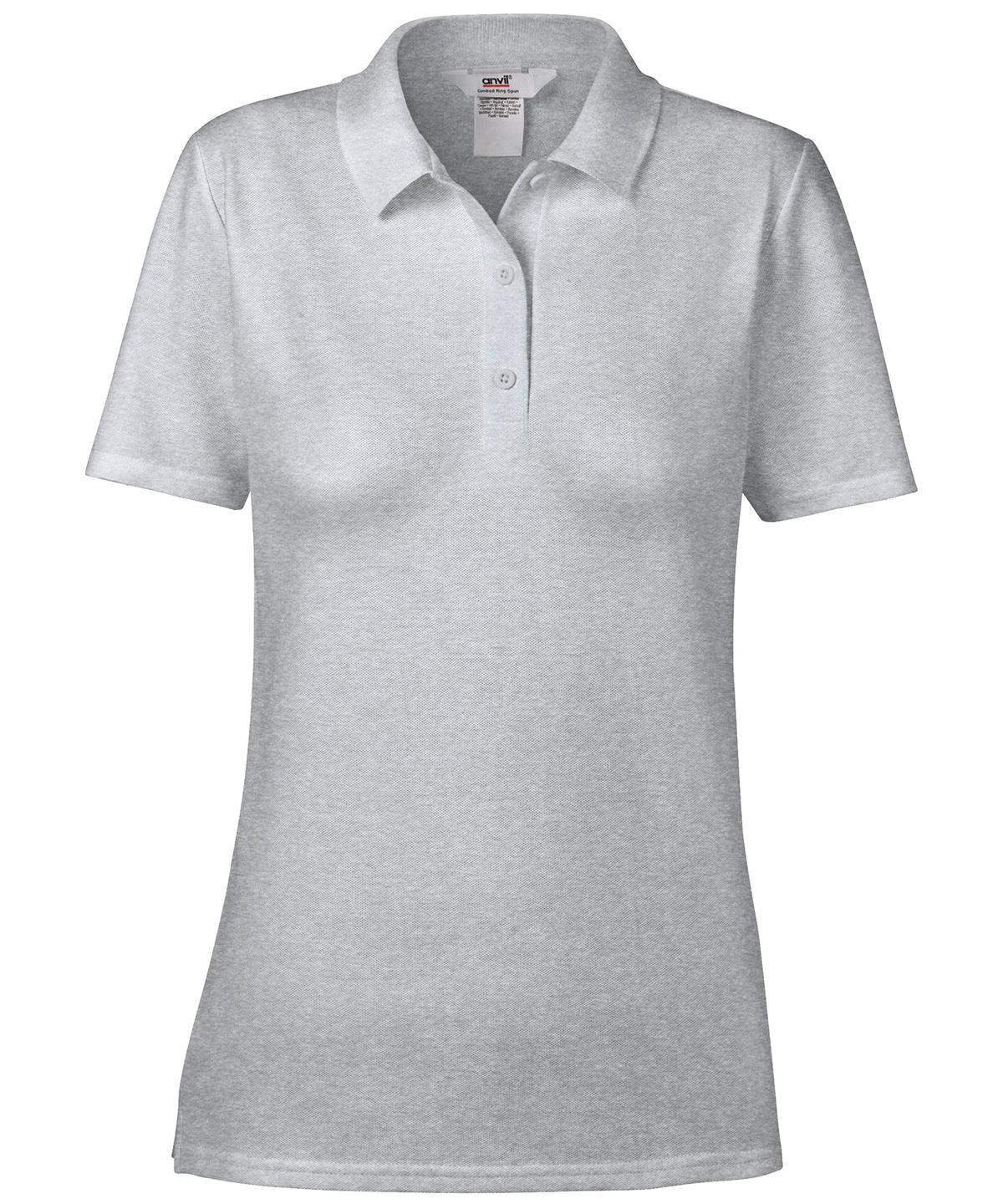 Heather Grey - Anvil women's double piqué polo Polos Last Chance to Buy Polos & Casual, Women's Fashion Schoolwear Centres