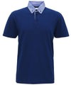 Indigo/Denim - Men's chambray button-down collar polo Polos Asquith & Fox Perfect for DTG print, Plus Sizes, Polos & Casual, Raladeal - Recently Added Schoolwear Centres
