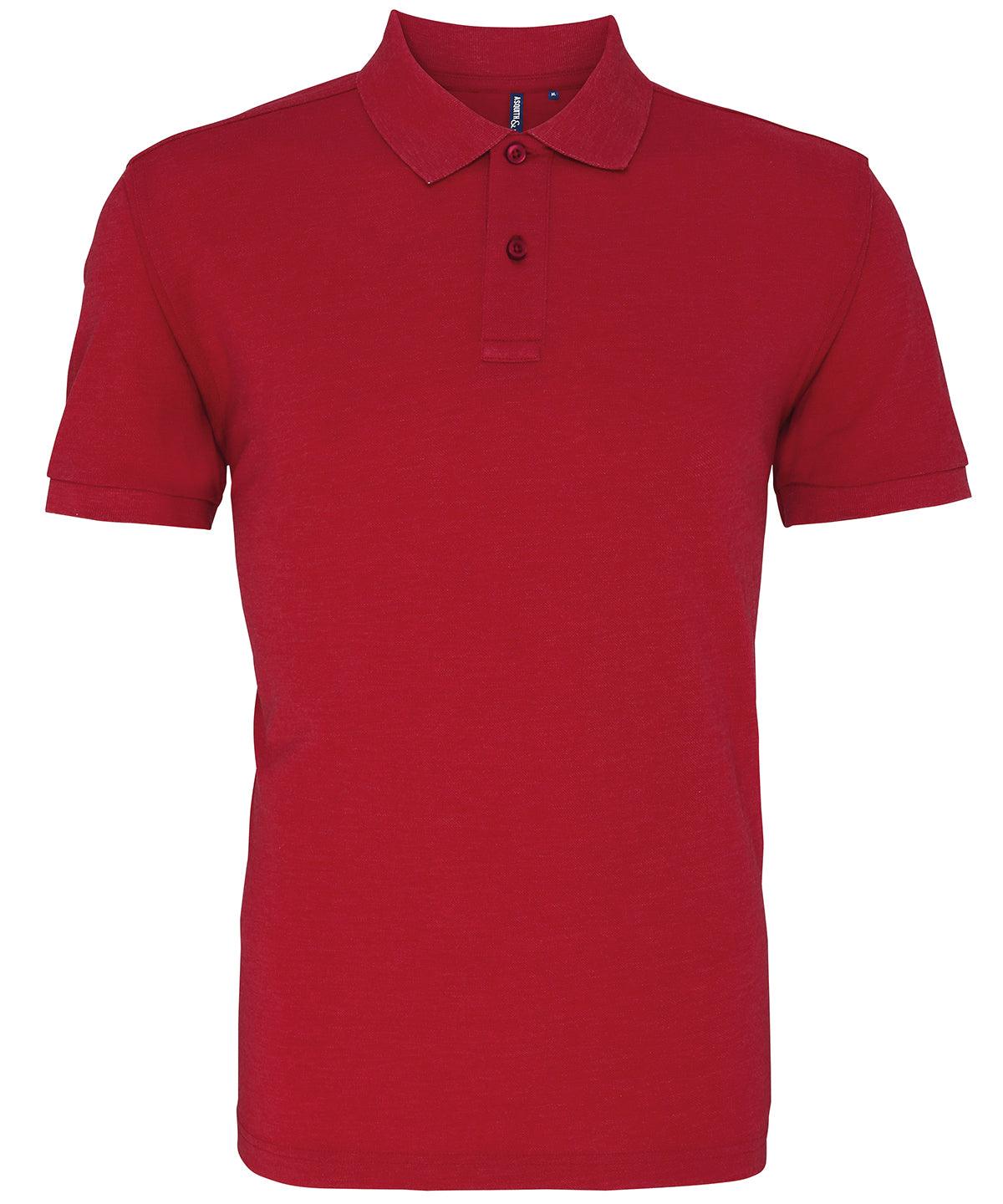 Red Heather - Men's polo Polos Asquith & Fox 2022 Spring Edit, Hyperbrights and Neons, Must Haves, Perfect for DTG print, Plus Sizes, Polos & Casual, Raladeal - Recently Added, Sports & Leisure, Working From Home Schoolwear Centres