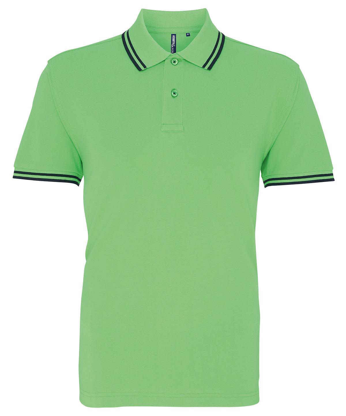 Lime/Navy - Men's classic fit tipped polo Polos Asquith & Fox Must Haves, Perfect for DTG print, Plus Sizes, Polos & Casual, Raladeal - Recently Added Schoolwear Centres