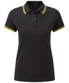 Black/Yellow - Women's classic fit tipped polo Polos Asquith & Fox Must Haves, Perfect for DTG print, Polos & Casual, Raladeal - Recently Added, Rebrandable, Women's Fashion Schoolwear Centres