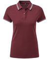 Burgundy/Sky - Women's classic fit tipped polo Polos Asquith & Fox Must Haves, Perfect for DTG print, Polos & Casual, Raladeal - Recently Added, Rebrandable, Women's Fashion Schoolwear Centres