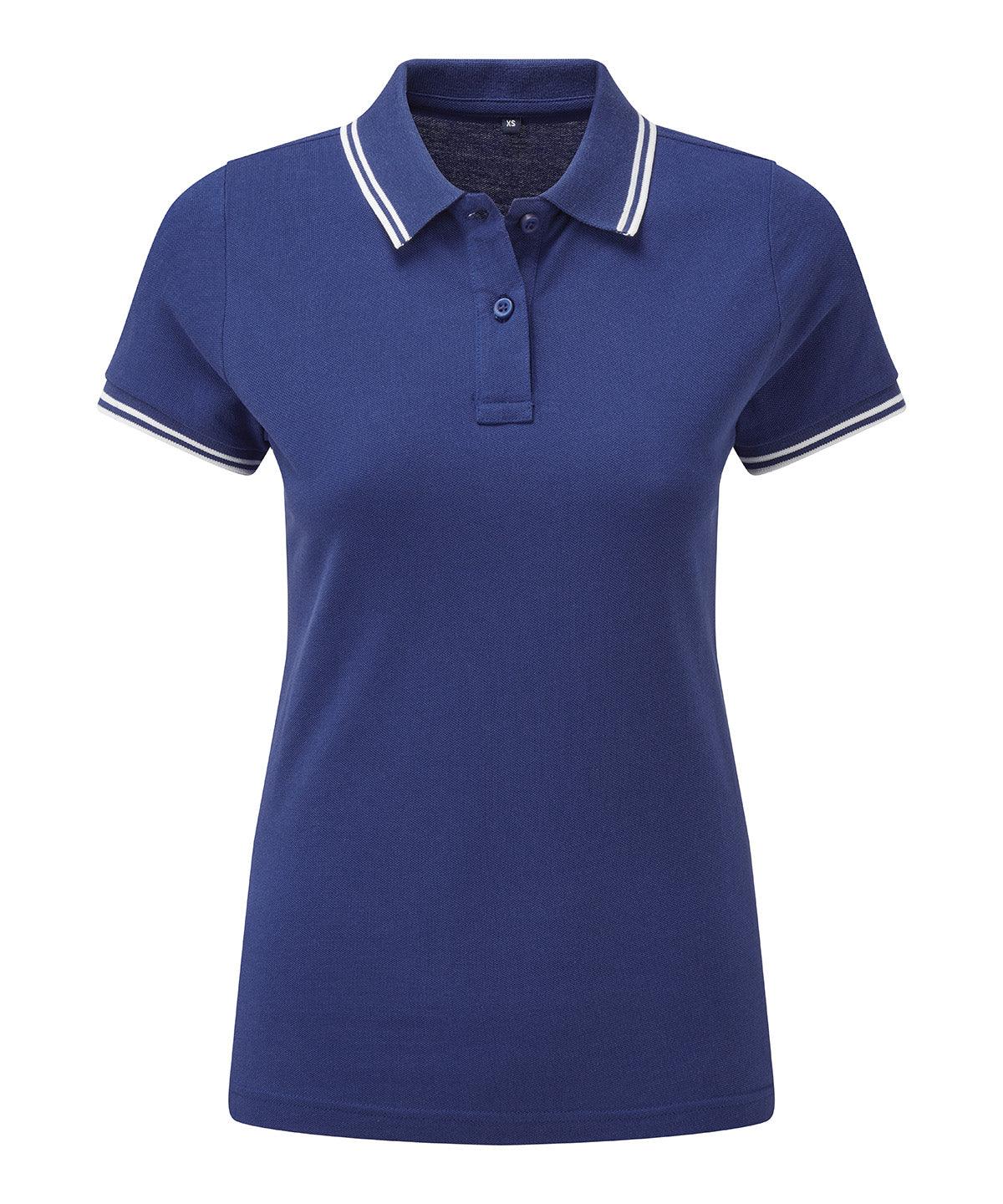 Royal/White - Women's classic fit tipped polo Polos Asquith & Fox Must Haves, Perfect for DTG print, Polos & Casual, Raladeal - Recently Added, Rebrandable, Women's Fashion Schoolwear Centres
